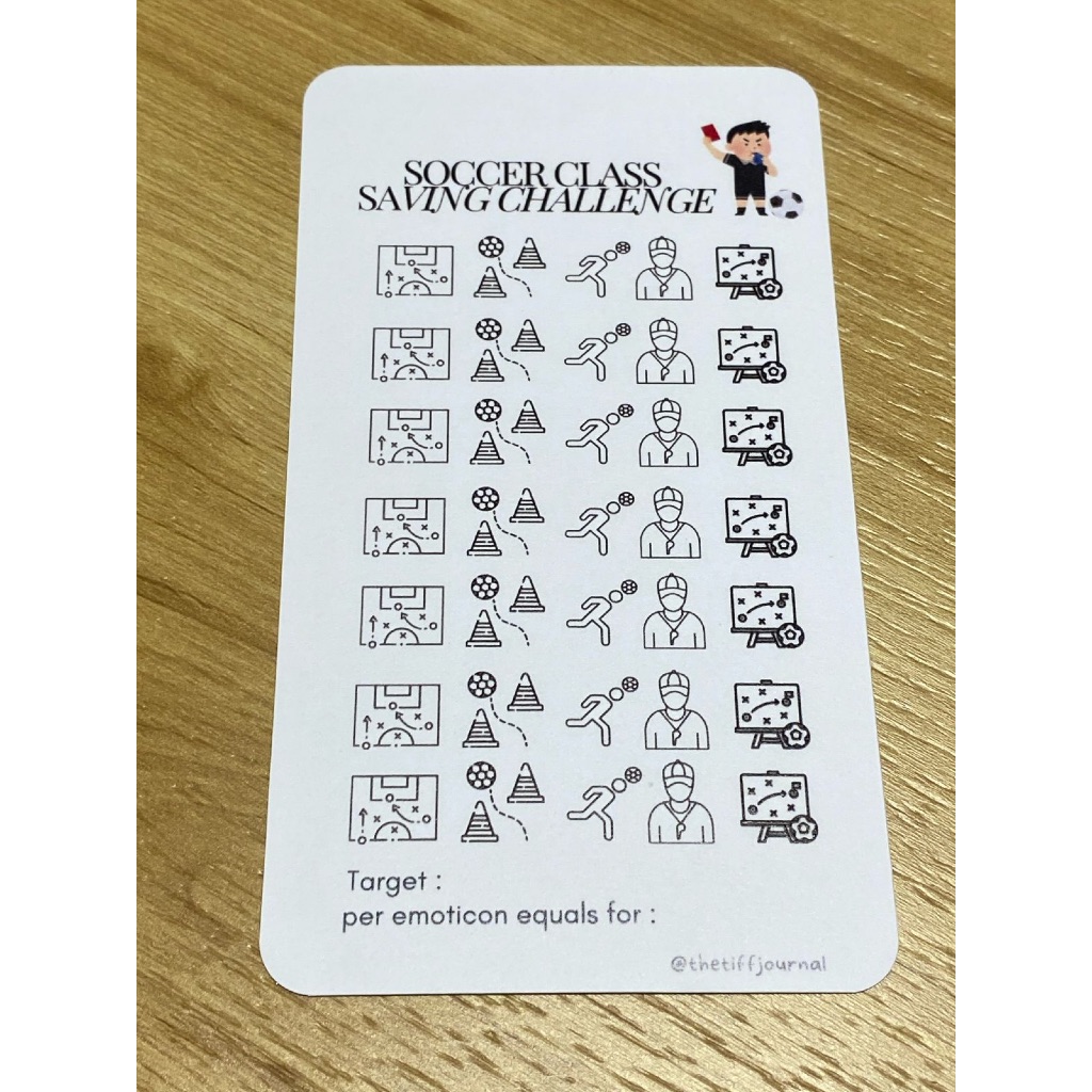 

SAVING CHALLENGE | CASH STUFFING | BUDGETING CARD - SOCCER CLASS