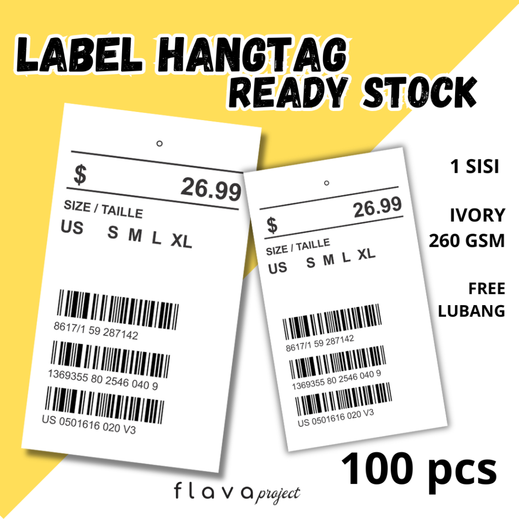 

flava project - hantag polos readystok - hangtag thrift _ tag label - label merk - bandrol harga - thrift label