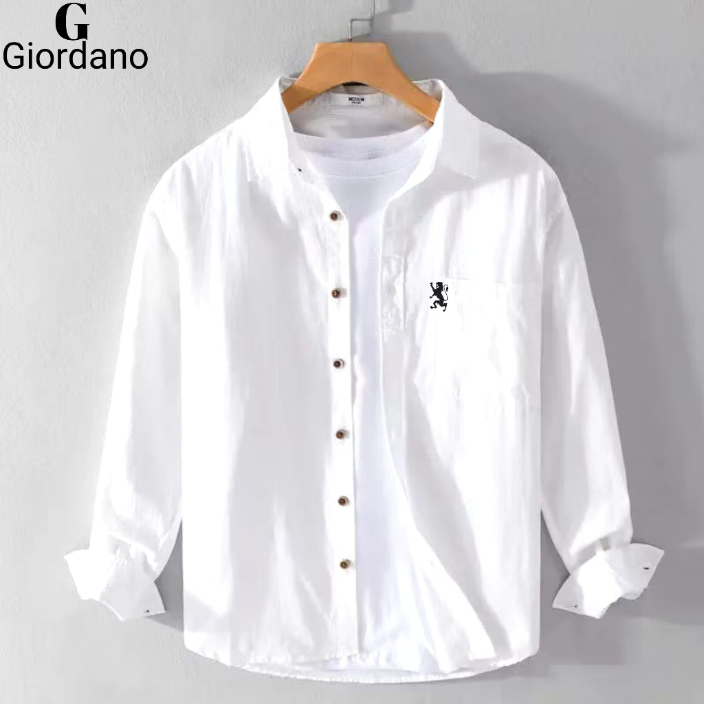 Giordano Kemeja Pria Lengan Panjang Slimfit Original premium qualty kemeja pria lengan panjang kemej