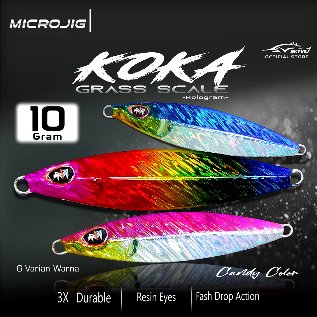 Umpan Metal Jig 10 Gram SKYVIU KOKA Hologram Suket Micro Jig 10 gr 10gr 10g Mikro Jig 10 Gram Umpan 