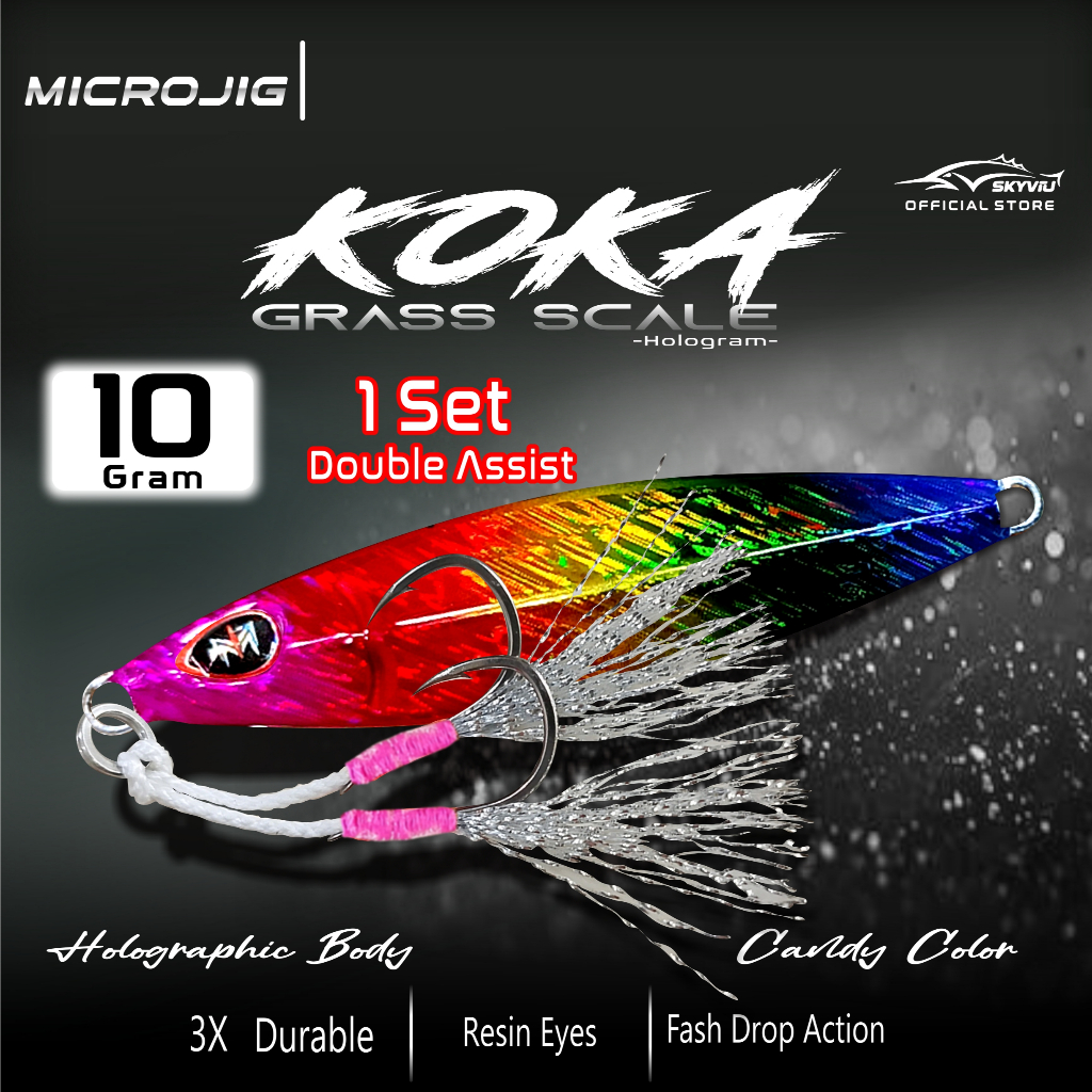 Umpan Micro Jig 10 Gram Double Assist Hook Mikro Jig 10 Gram Jigging Killer Murah Awet