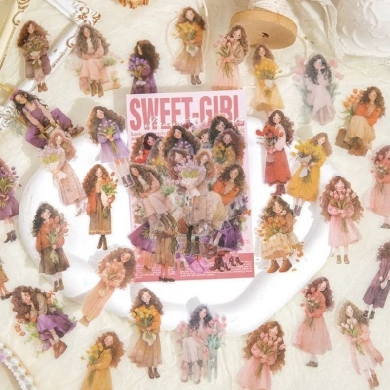 

(KJ091) SWEET GIRL TULIP STICKER