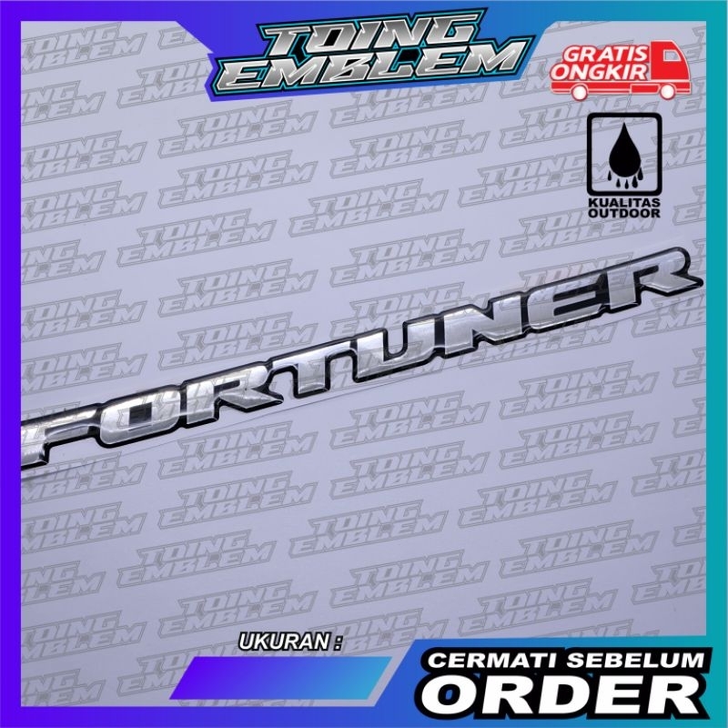 emblem Fortuner silver, emblem Toyota Fortuner silver
