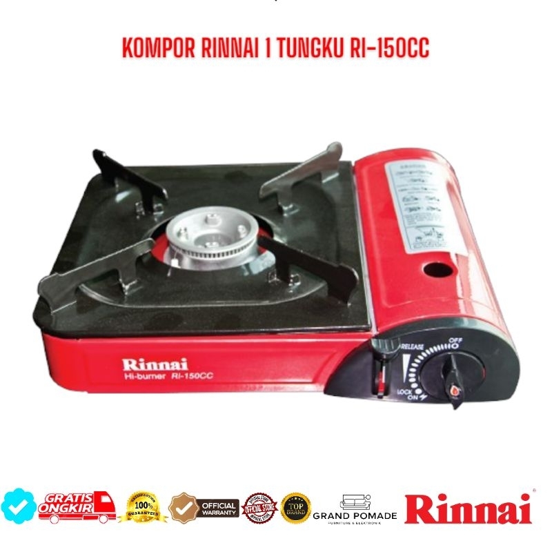 KOMPOR PORTABLE RINNAI RI-150CC / KOMPOR 1 TUNGKU PORTABLE RINNAI RI150CC / KOMPOR RINNAI PORTABLE 1