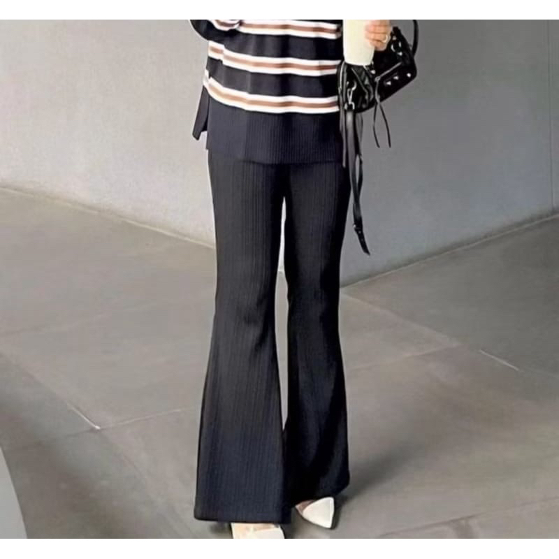 Celana Cutbray Knit Wanita Highwaist Knit Cutbray Bahan Premium bbc