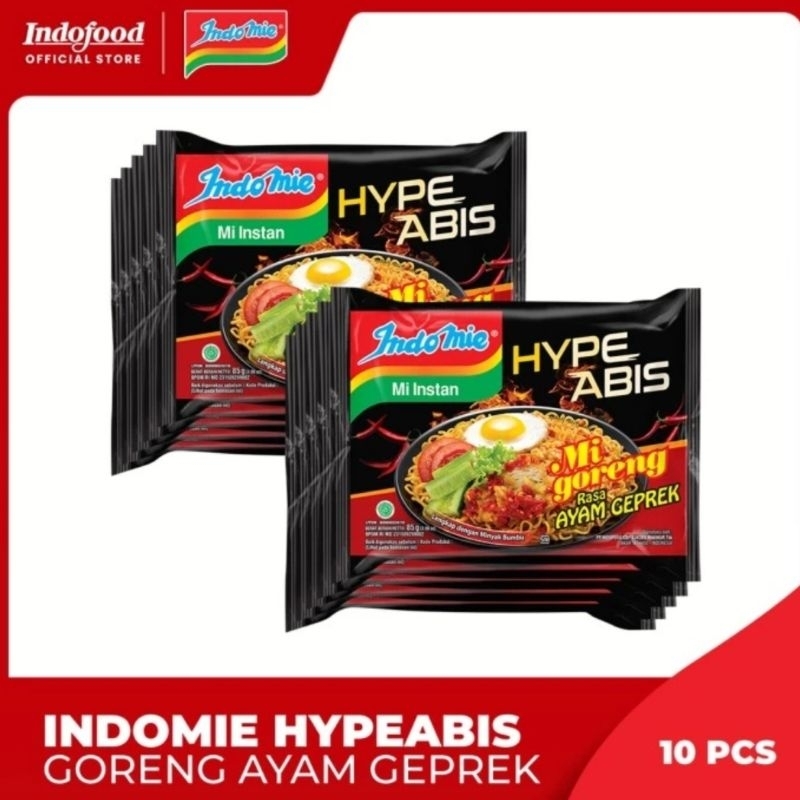

10 Pcs - Indomie Instan Goreng HypeAbis Rasa Ayam Geprek [ 85 Gram - 10 Pcs ]