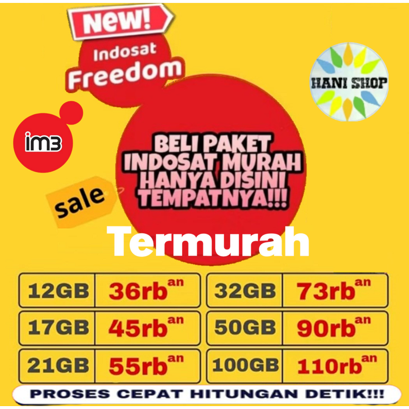 TERMURAH PROSES CEPAT PAKET DATA KUOTA INDOSAT MURAH UNLIMITED FULL 300GB 150GB || 100GB