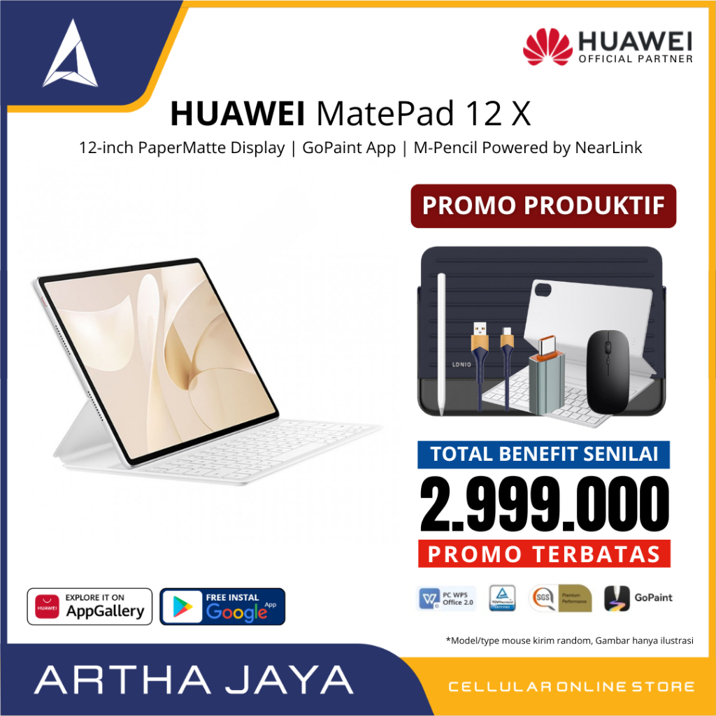 HUAWEI MatePad 12 X Tablet | PaperMatte Display | GoPaint | PC-level WPS Office | 66 W SuperCharge