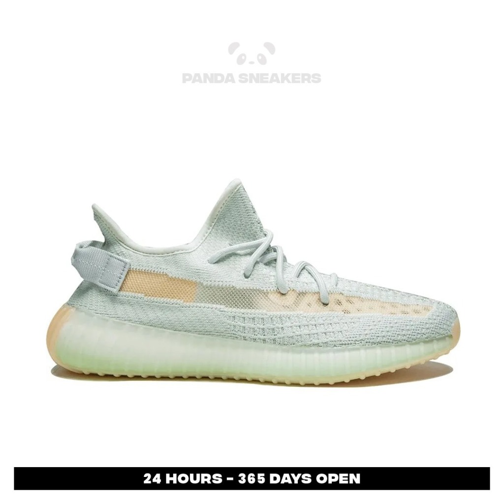Sepatu Adidas Yeezy 350 Boost V2 Hyper Space White Green Sneakers Authentic