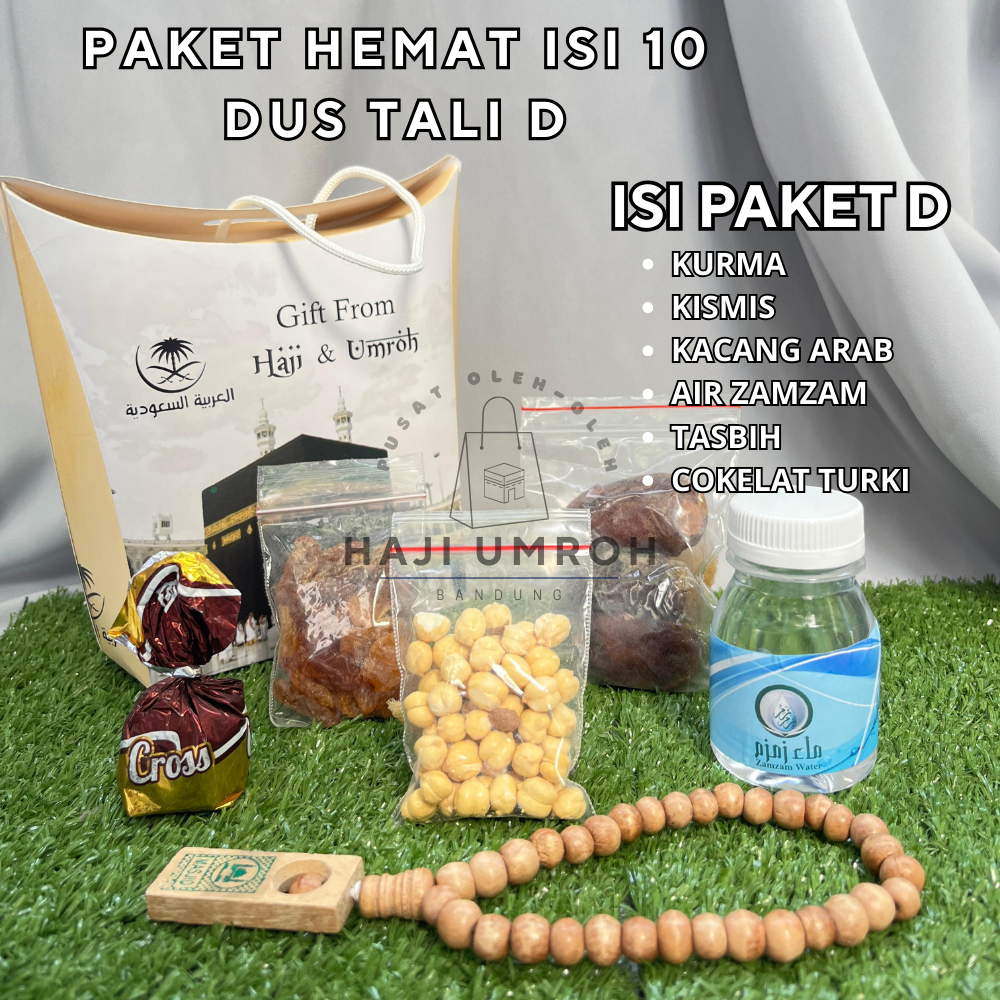 

Paket Hemat D 10pcs Oleh Oleh Haji dan Umroh Dus Tali Tenteng Air Zamzam