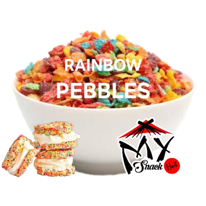 

PEBBLES RAINBOW 50GR FRUIT BUAH WARNA WARNI FRUITY PEBLES SEREAL IMPORT ICE CREAM COOKIES KUE HALAL
