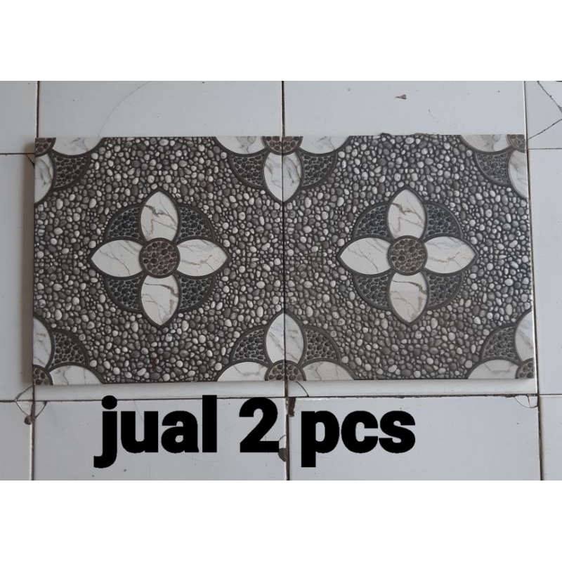 Keramik Lantai Kasar Teras Garasi Kamar Mandi Motif Timbul Batu Alam 40x40 Coralito Grey