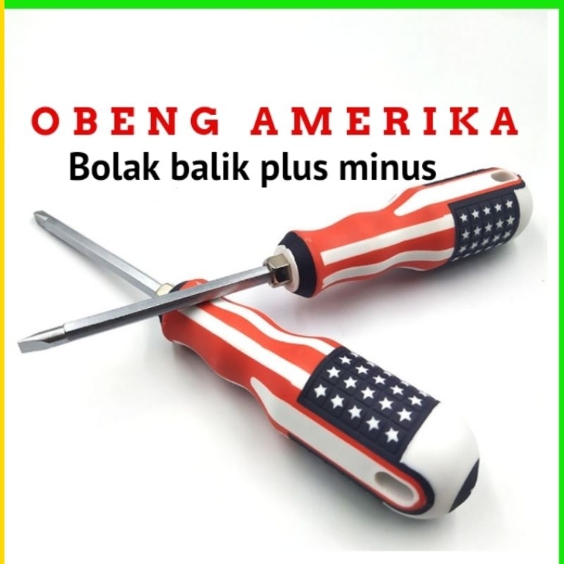 obeng bolak-balik gagang karet, obeng bolak-balik amerika, obeng bolak-balik plus minus