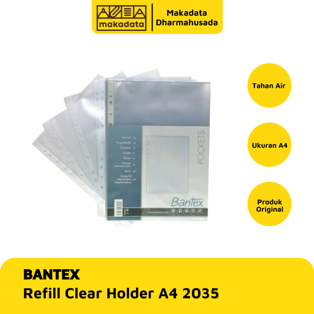 

REFILL POCKET CLEAR HOLDER BANTEX A4 2035 PLASTIK JERUK (ISI 20PCS) MURAH