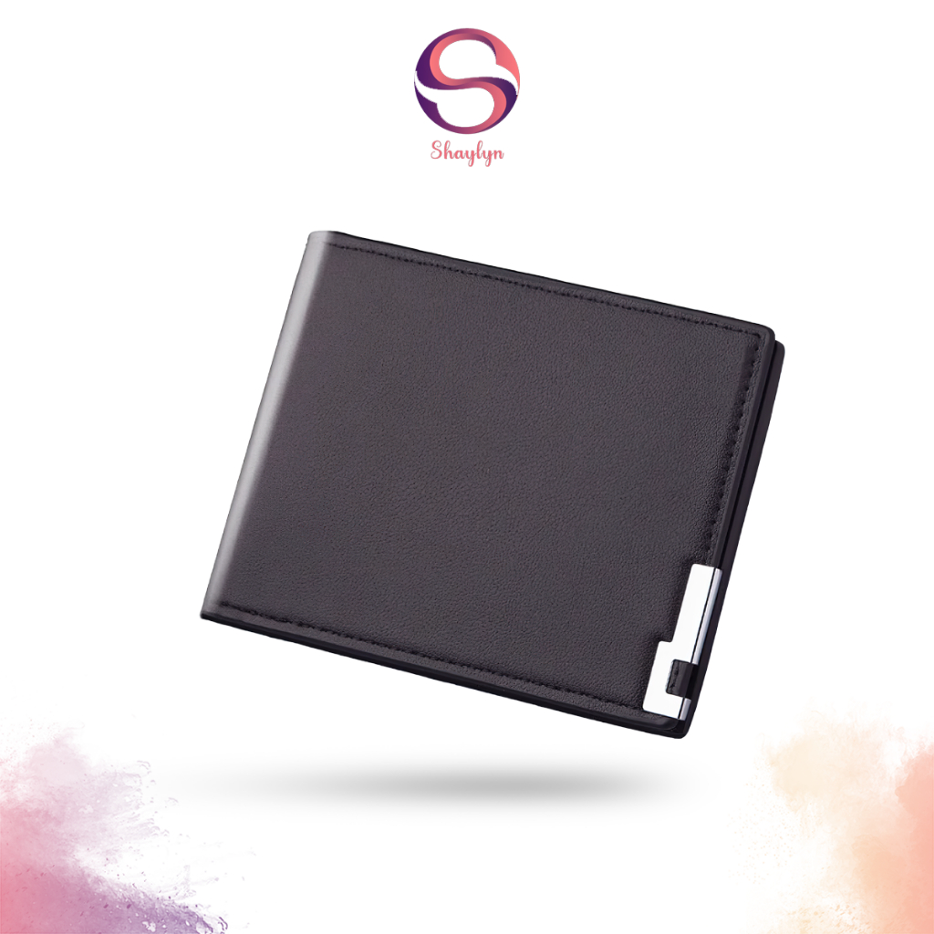 Dompet Lipat Mini Bahan Kulit PU Dompet Polos Fashion Pria Terbaru - BY015