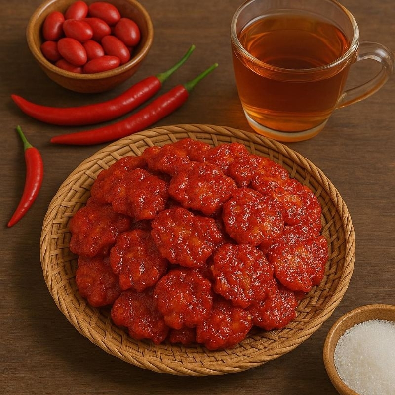 

EMPING PEDAS MANIS Kemasan ICIP-ICIP 100gr, 250gr dan 500gr merk MELINJO JOSS