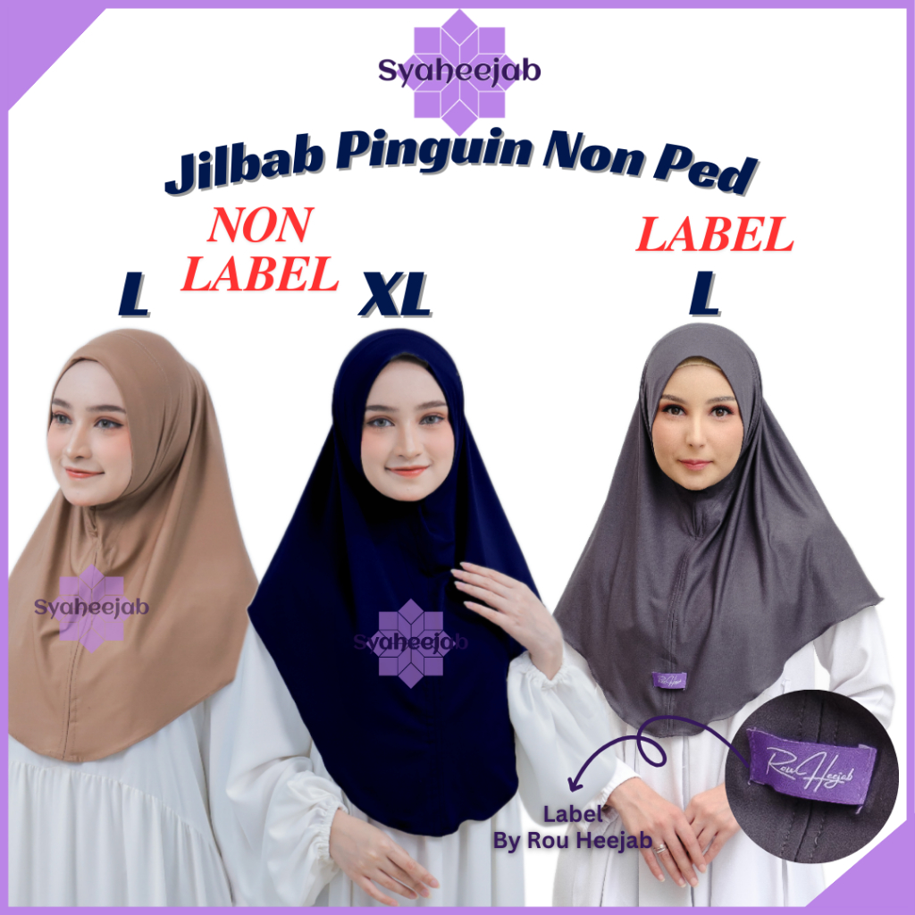Jilbab Instan Siria Sport Non Pet / Bergo Instan  Non Pet L XL