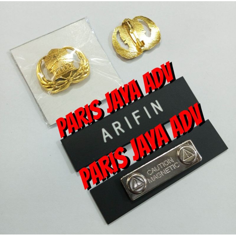 Nametag Papan Nama doff + Pin Korpri Magnet