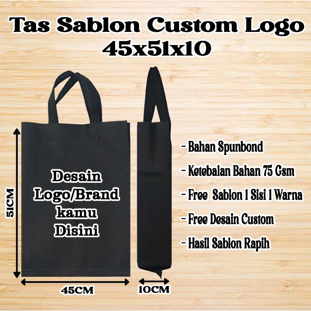 

Tas Sablon Custom 45x51x10 Tas Spundbond Sablon Custom