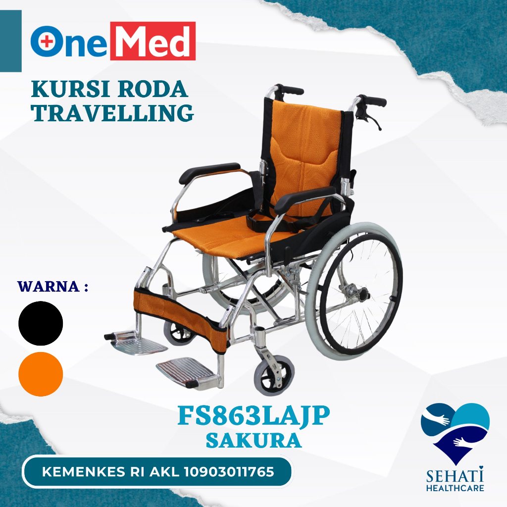 Onemed Kursi Roda Traveling Sakura Ban Besar Haji Umroh Lipat Travel Medis Kesehatan