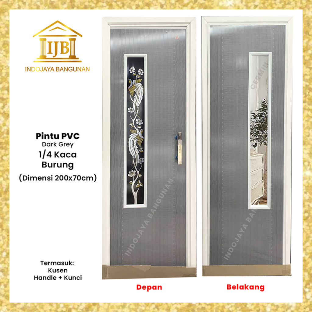 Pintu PVC Tebal Kamar Mandi Jati Coklat Putih Abu