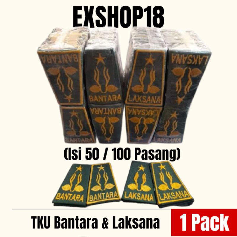 1Pack (100pasang) Kanan Kiri Tku Bantara Laksana Pandega Pramuka Bordir Kain List / Dek Pundak Pramu