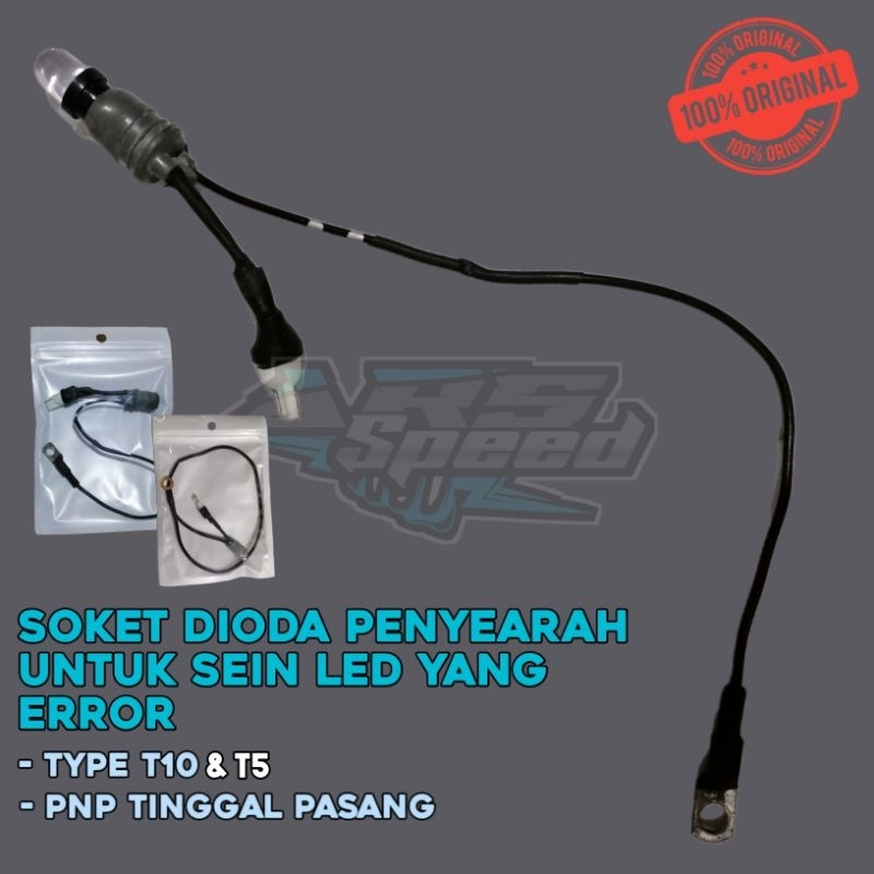 Dioda penyearah SEIN LED + soket (T10 / T5) - Solusi sein motor LED yang Error