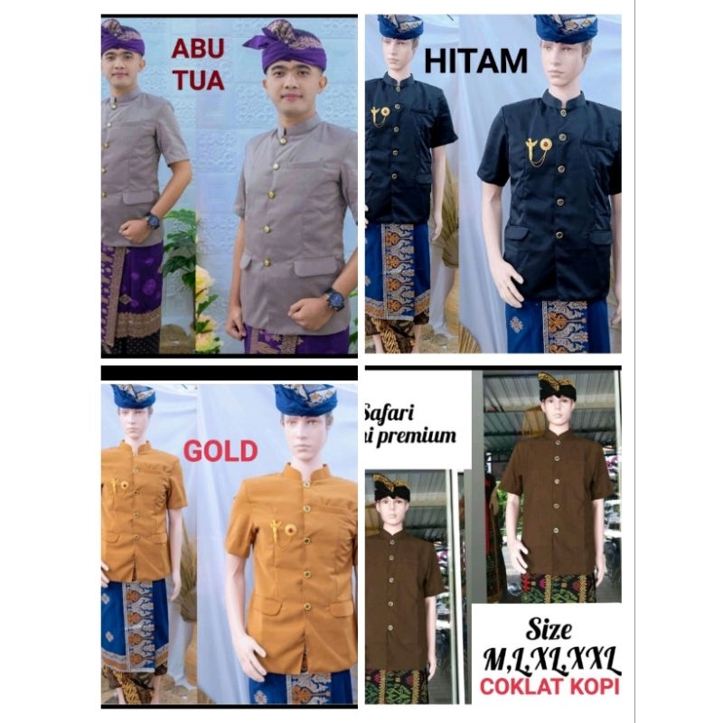 Promo Kemeja Safari Bali / Pakaian Adat Bali Pria / Jas Bescap Terlaris