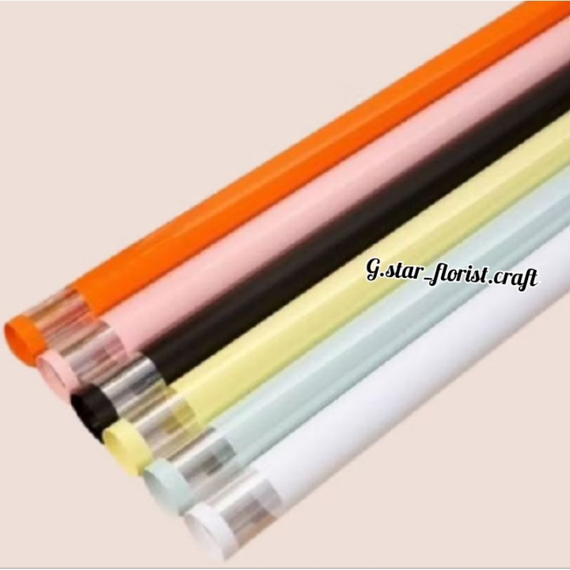 

Kertas buket motif cellophane waterproof list transparan free packing korean waterproof flower Wrapping paper list bening