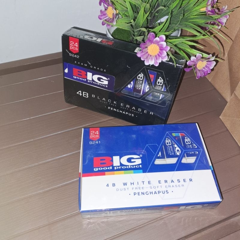 

SATU PACK (40pcs) Penghapus kecil/ eraser stip pensil BIG 4b hitam & putih (40 pcs)