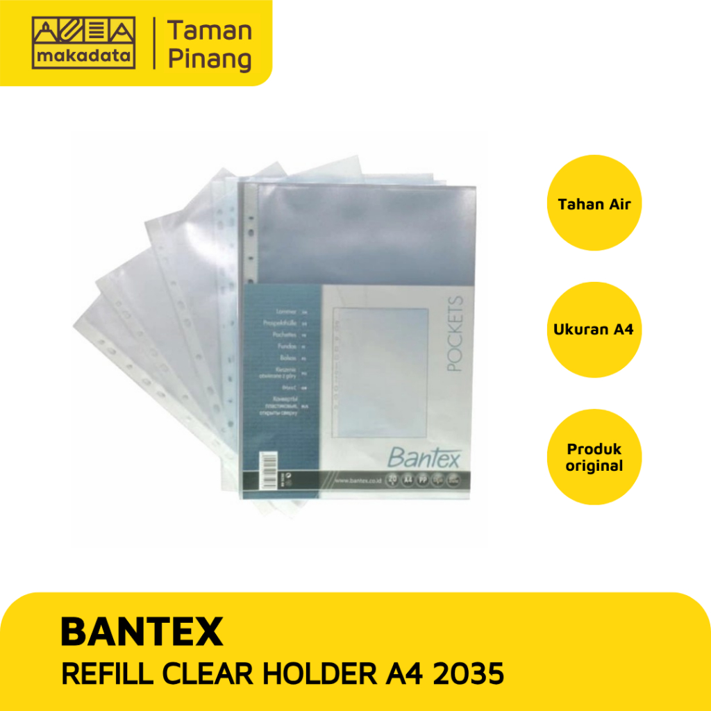 

REFILL POCKET CLEAR HOLDER BANTEX A4 2035 PLASTIK JERUK (ISI 20 PCS) MURAH
