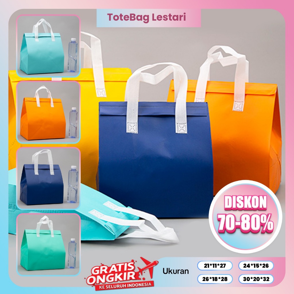 Tas Thermal Cooler Bag / Cooler Bag Aluminium Foil Thermal / Tas Bekal Makanan Anti Air Tahan Panas