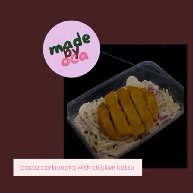 

[MADEBYOCA] Carbonara Pasta With Chicken Katsu