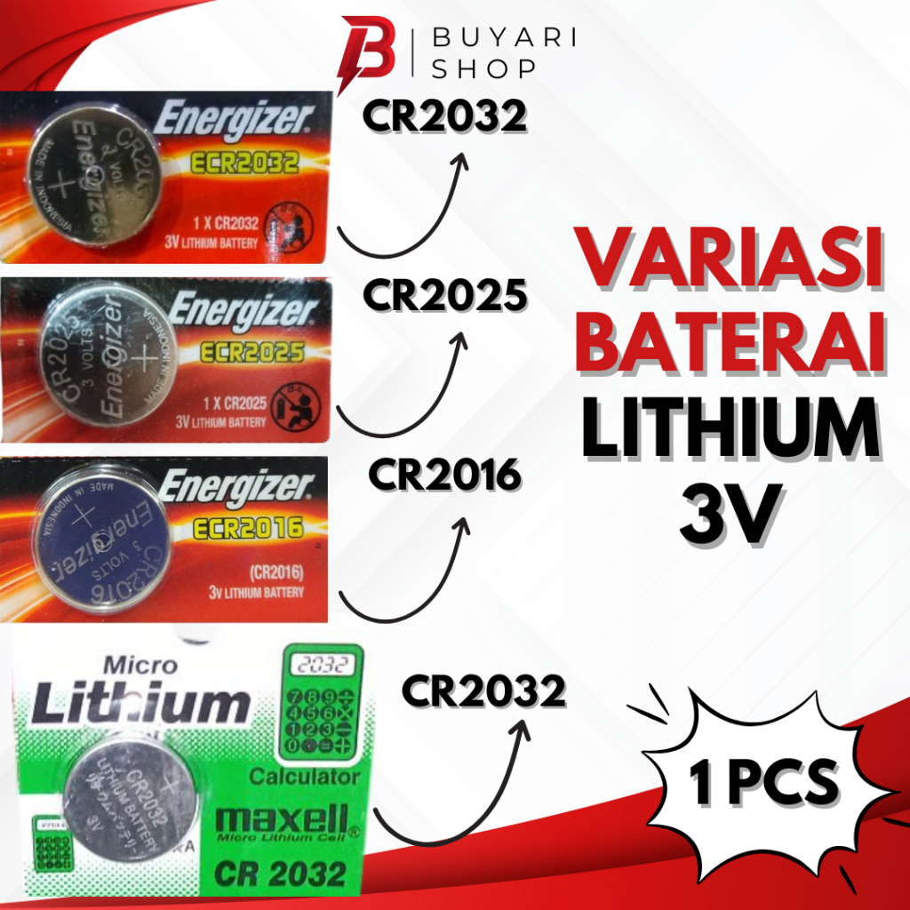 Baterai CR2032 CR2025 CR2016 Energizer 3V  Baterai Timbangan Digital badan lithium Button Cell Batte