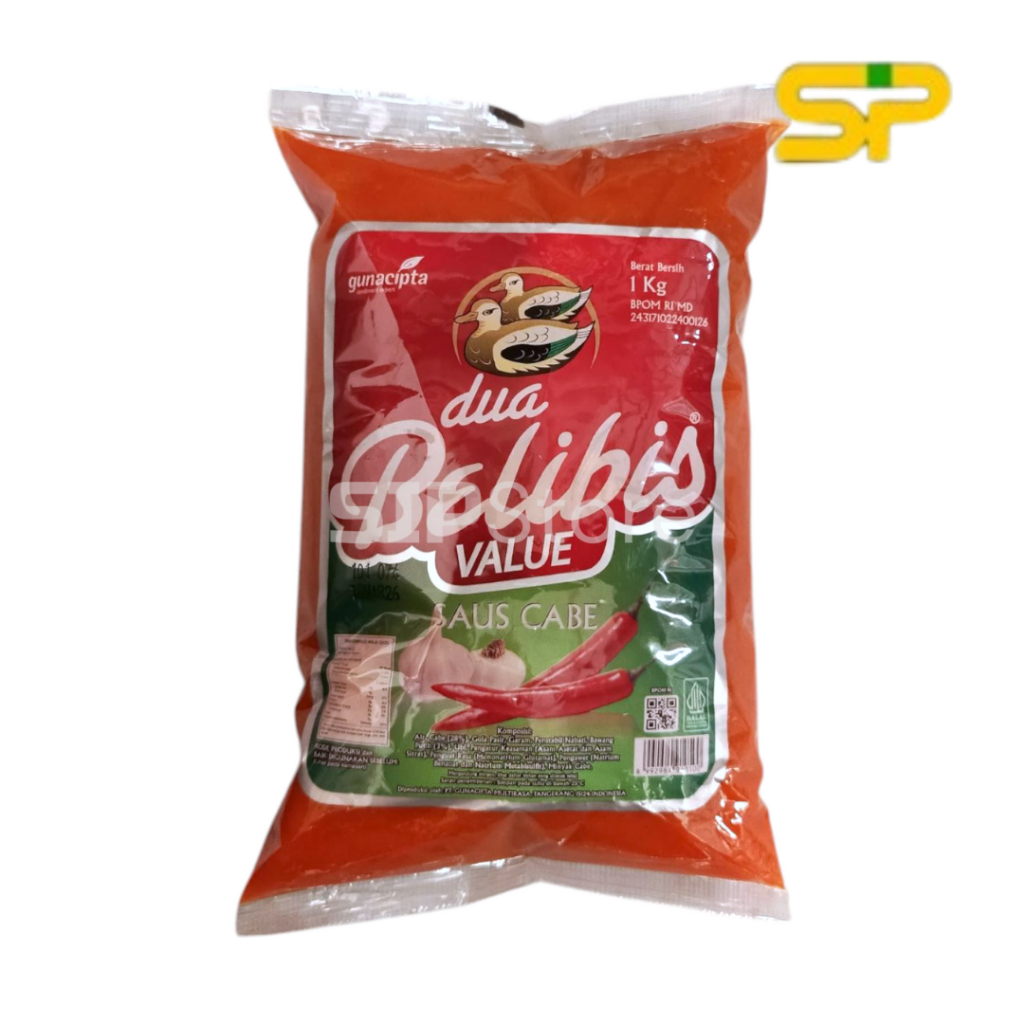 

Saos Cabe "Dua Belibis" 1kg / Dua Belibis Value Saus Cabe 1 kg / Saos Cabe Pedas HALAL 1 kg