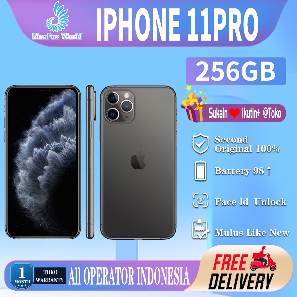 iPhone 11Pro 256GB Second Bekas Original100% 5.8"OLED-Ori Mulus Normal Fullset Like New Phone