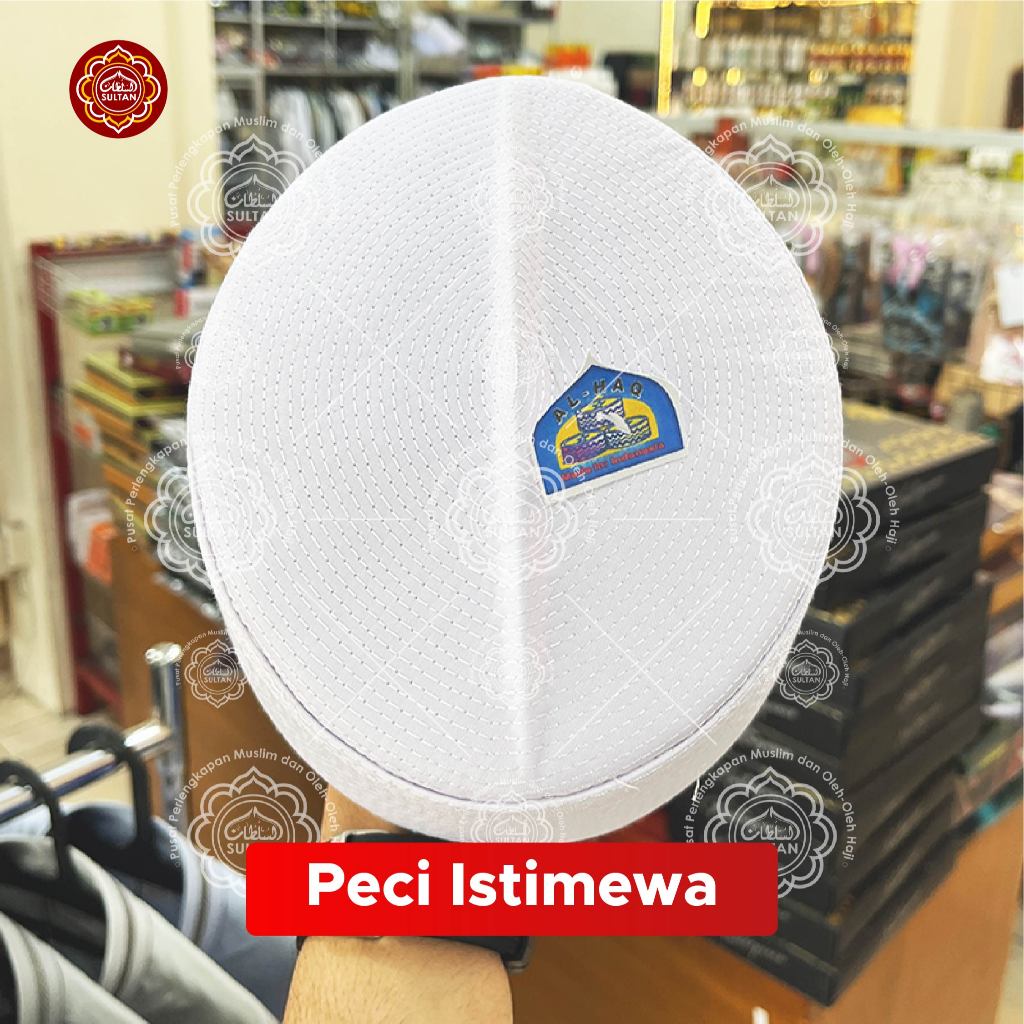 Toko Sultan Peci Putih Haji Madinah Original Kopiah Polos Dewasa Songkok Pria Premium Quality Kopyah