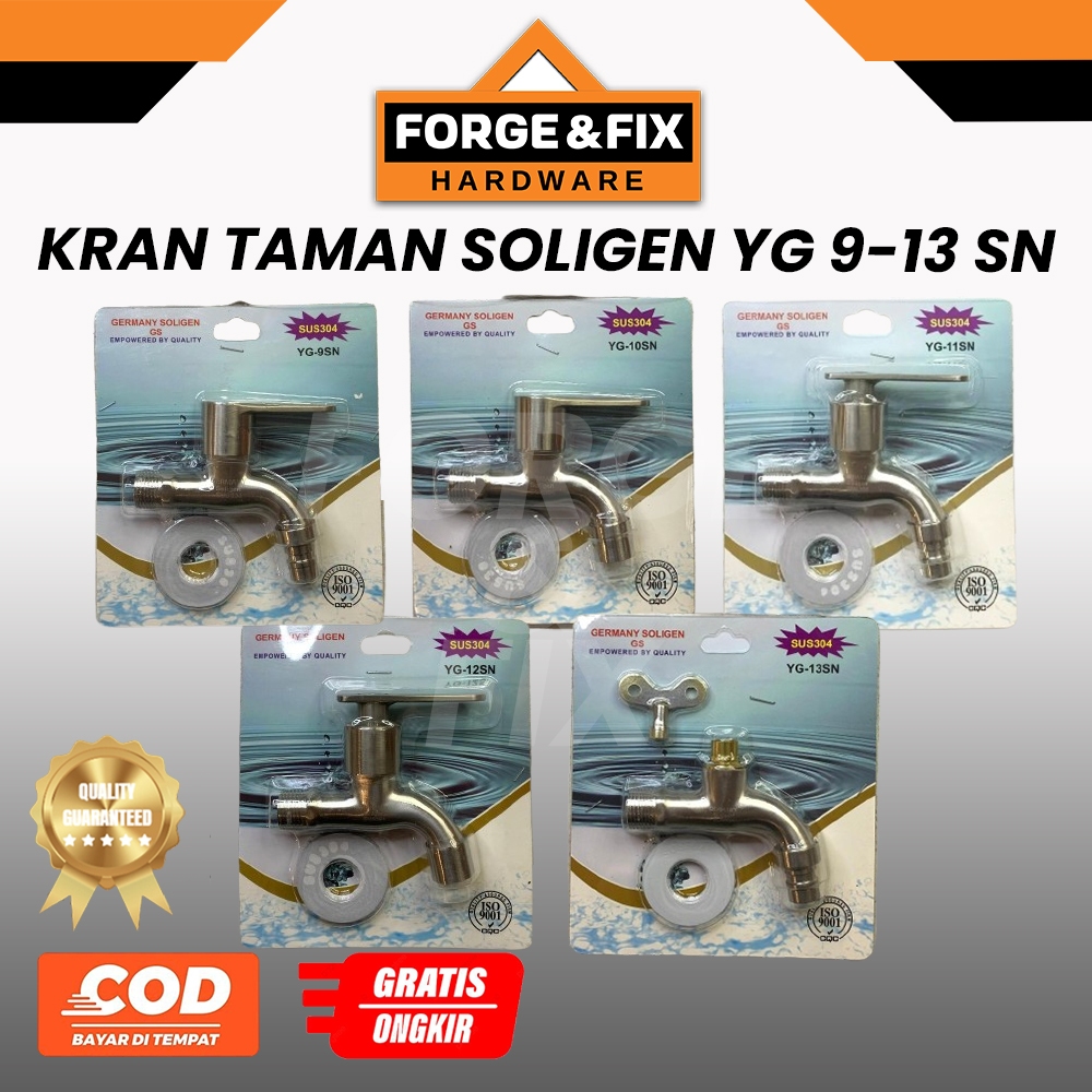 SOLIGEN Kran Air Keran Tembok Taman Kebun Stainless SUS304 YG-9 YG-10 YG-11 YG-12 YG-13 SN