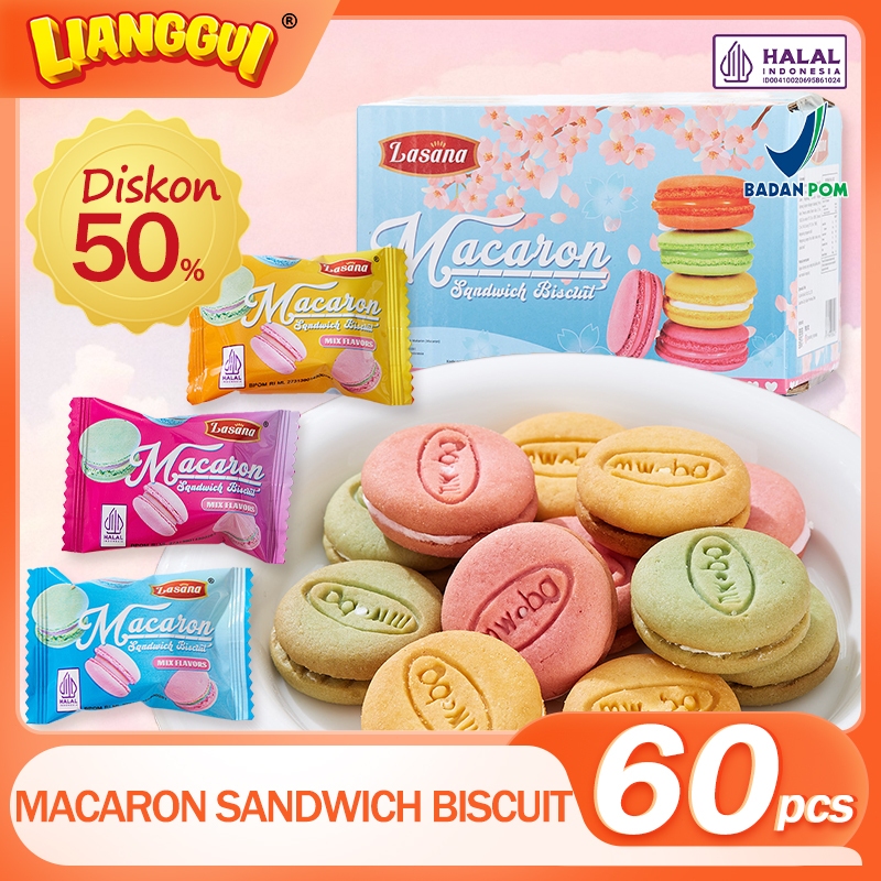 

【Isi 300gram】【HALAL】 Biskuit Macaron Lianggui, cemilan lezat dengan penampilan cantik dan warna warni, isian krim yang tebal dan lembut, memberikan penuh rasa kebahagiaan pada setiap gigitannya, cemilan wajib di rumah