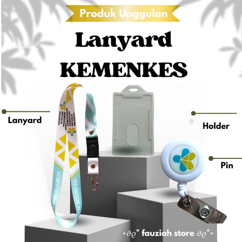 READY TALI ID CARD KEMENTERIAN KESEHATAN / LANYARD KEMENKES Putih Termurah