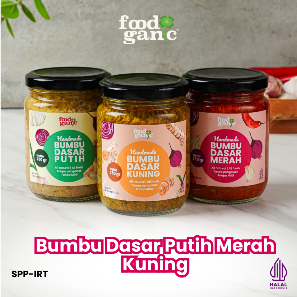 

Bumbu dasar masak putih / merah / kuning botol kaca (Bisa MPASI Baby bayi)