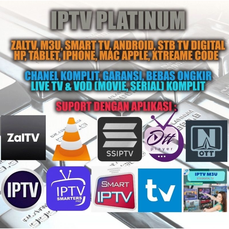 IPTV PLATINUM | IPTV untuk Semua Perangkat, STB TV Digital, Android, Ios, Windows, Smart TV Web OS T