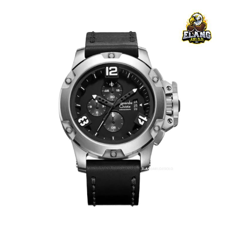 JAM TANGAN PRIA ALEXANDRE CHRISTIE AC 6295 BLACK SILVER ORIGINAL