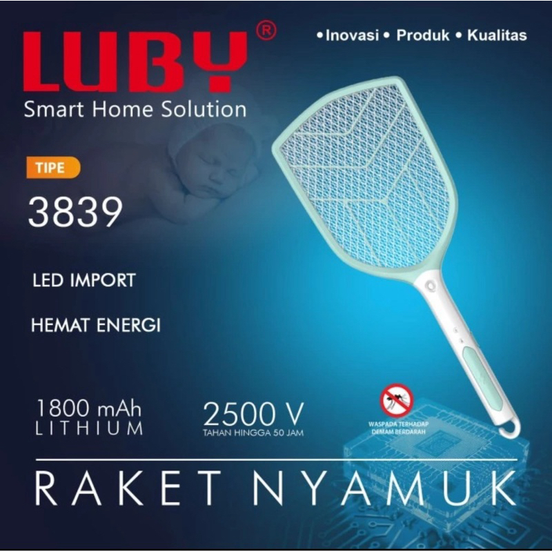 LUBY RAKET NYAMUK 3839 PERANGKAP NYAMUK LUBY L3839 HEMAT ENERGI
