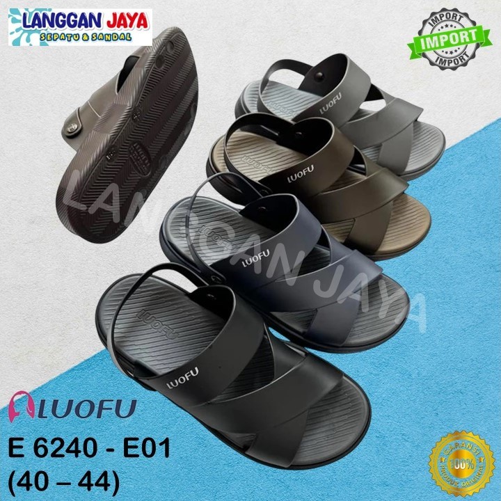 LUOFU E 6240 - E01 (40-44) - Sepatu Sendal Tali Belakang Luofu Pria | Impor | Luofu Bandung Original