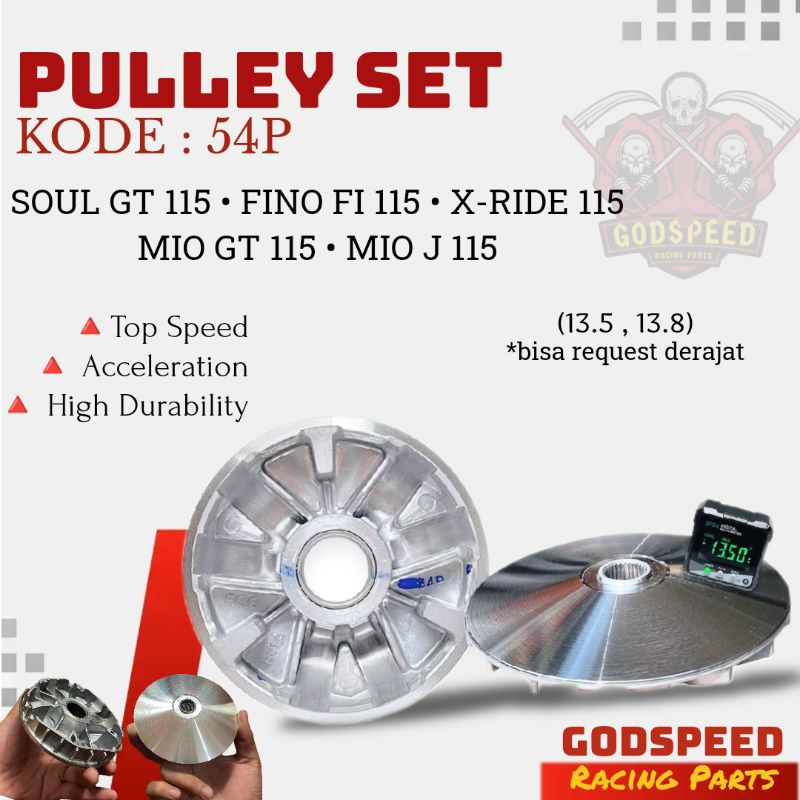 PULLEY MIO J RUMAH ROLLER MIO J PULY KIPAS BUBUT CUSTOM MIO GT 115, SOUL GT 115, FINO FI 115, XRIDE 
