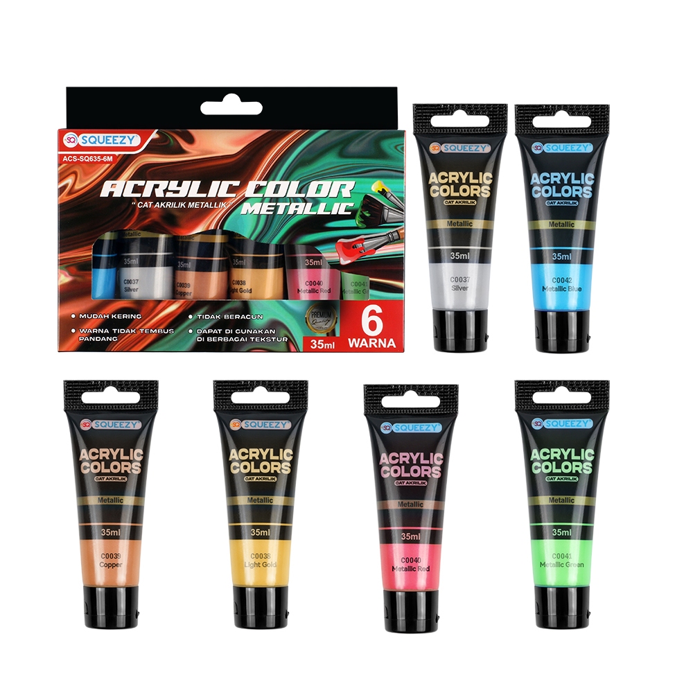 

TBMO SQUEEZY ACRYLIC COLOR METALLIC 35ML 6W SQ635-6M - (48)