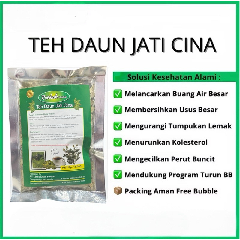 

Teh Daun Jati Cina / Teh Diet / Teh Detox Usus / Teh Herbal