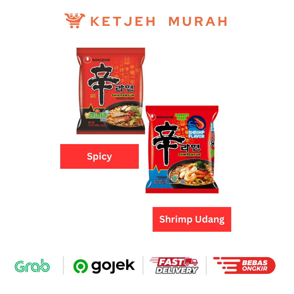 

Nongshim Shin Ramyun Korean Noodle Soup Rasa Spicy / Shrimp