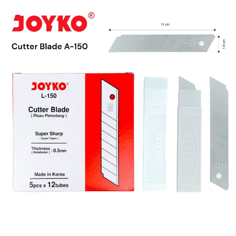 

[JOYKO] ISI CUTTER L-150 BESAR | REFFIL PISAU CUTTER | CUTTER BLADE @1TUBE 5PCS